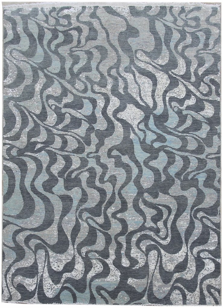 Ručne viazaný kusový koberec Diamond DC-M1 Grey / aqua, 120x170, šedá, chodba / predsieň, Diamond Carpets India