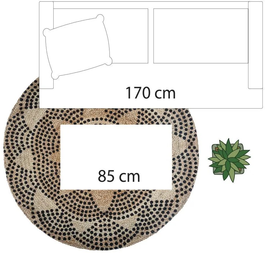 ATMOSPHERA Koberec Ivy, (fi) 120 cm, béžová/čierna