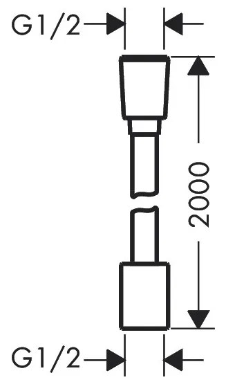 Hansgrohe Designflex - Textilná sprchová hadica 2000 mm, kartáčovaný čierny chróm 28230340