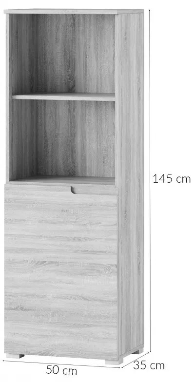 Regál Selene 145 cm biely lesk/mat