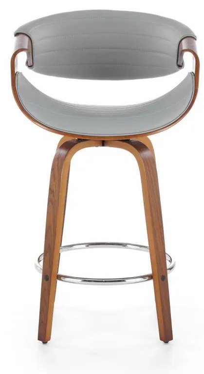 HALMAR Barová stolička H-123, sivá/orech
