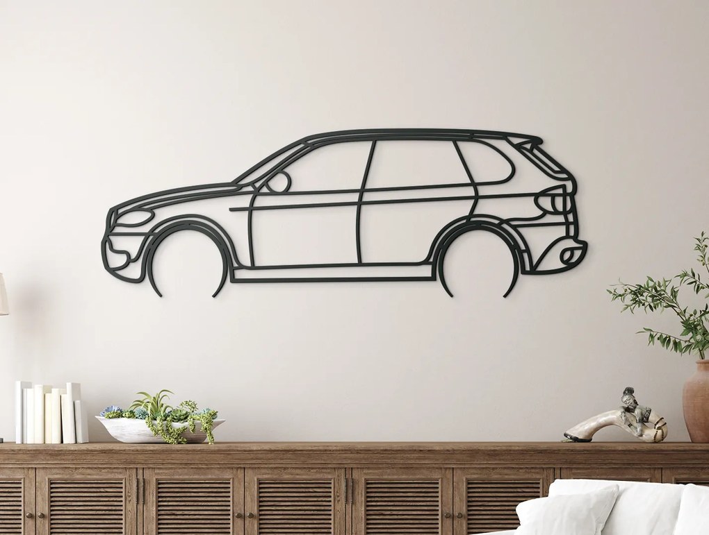 drevko Dekorácia na stenu BMW X5 E70 Rozmer obrazu: 30 x 86 cm, Farba dekorácie: Čierna