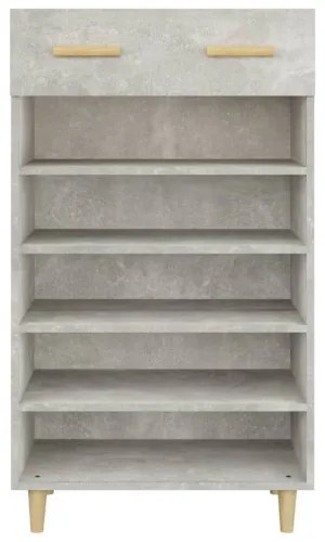 vidaXL Botník betónovo sivý 60x35x105 cm spracované drevo-