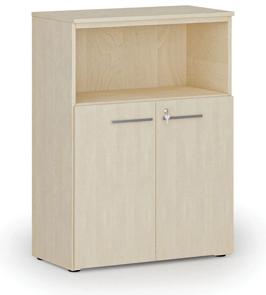 Kombinovaná kancelárska skriňa PRIMO WOOD, 800 x 420 x 1087 mm, breza