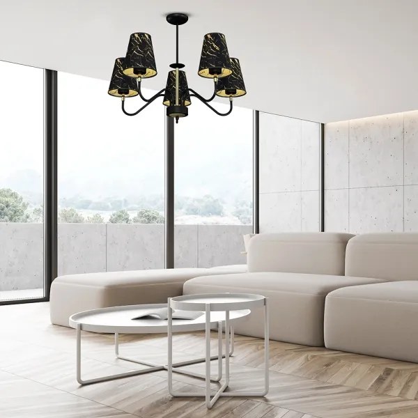 Luster na tyči HERMES 5xE27/60W/230V