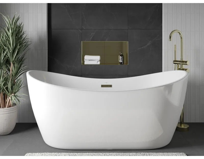 Mexen X-Wall-NR, polička na zapustenie pod obklad bez goliera 60 x 30 cm, zlatá lesklá, 1951603010S