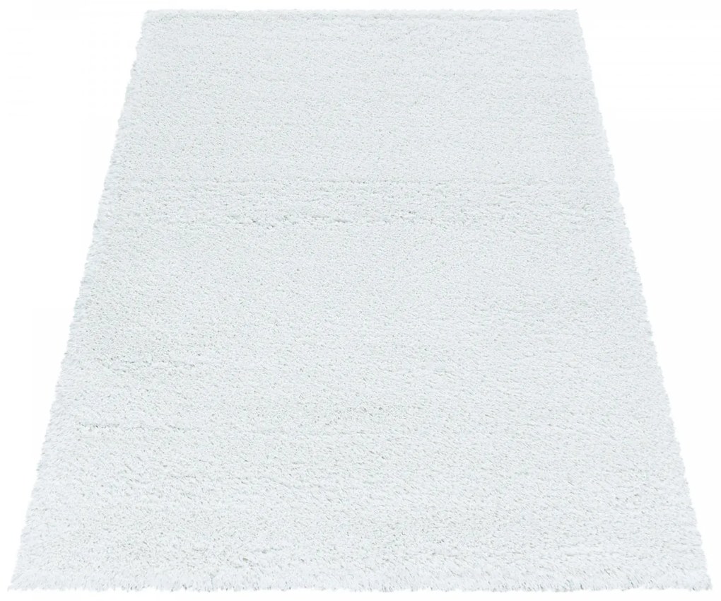 Ayyildiz, Kusový koberec Fluffy Shaggy 3500 white, 160x230, biela, obývacia izba