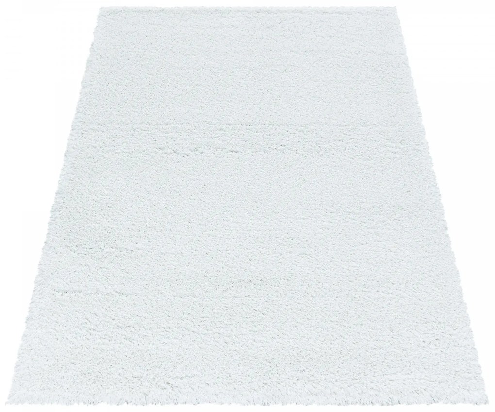 Ayyildiz, Kusový koberec Fluffy Shaggy 3500 white, 80x250, biela, obývacia izba