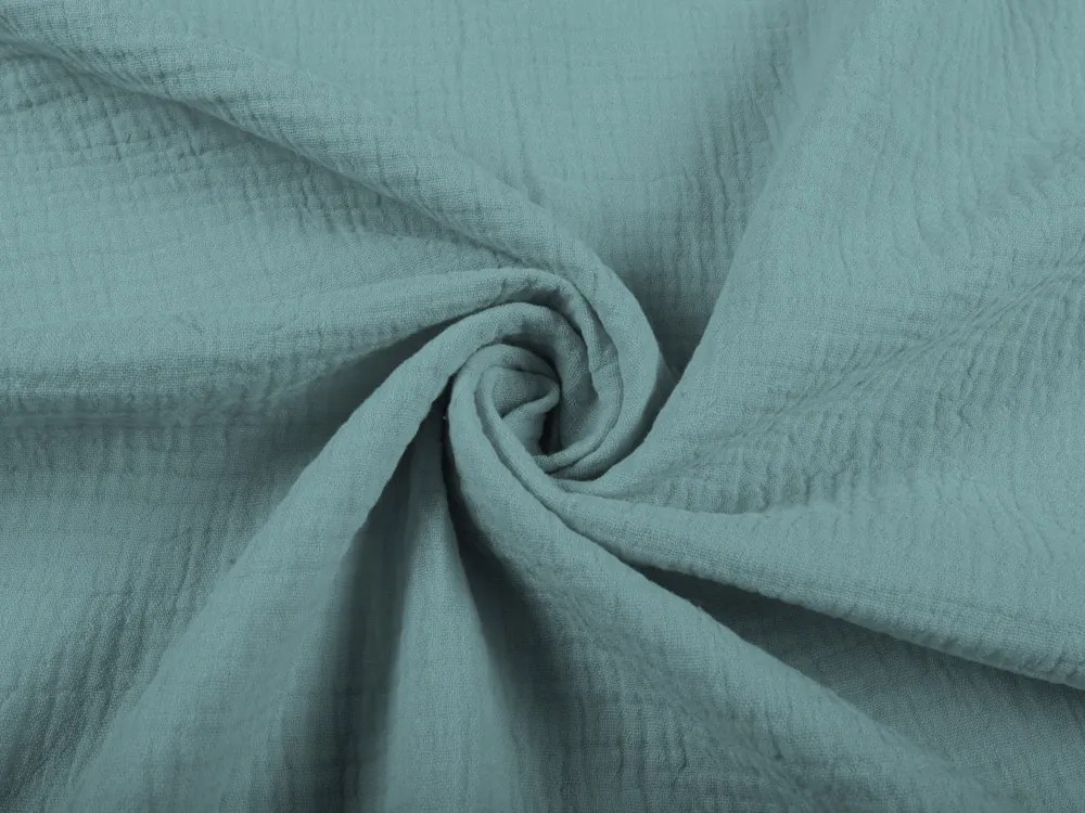 Biante Mušelínová plienka/dečka Nature MSN-050 Pastelovo modrozelená - ZVÝHODNENÁ SADA 3 KS 120x120 cm - Sada 3 ks