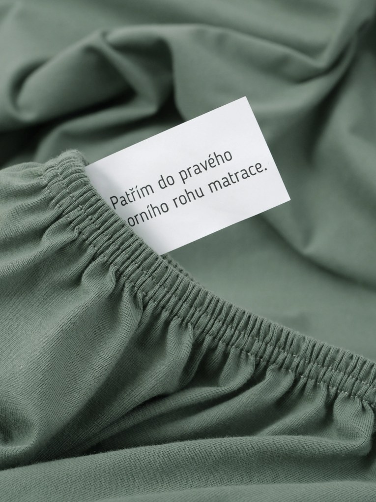 Jersey plachta s elastanom Deluxe 140 × 200 cm – olivová