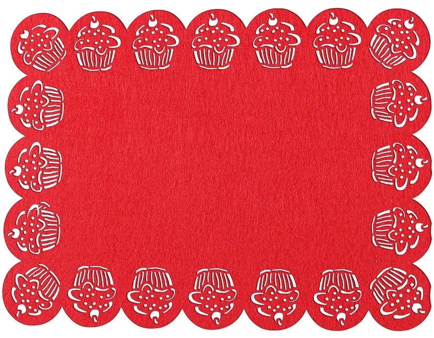 Podložka muffins 45x30 červená