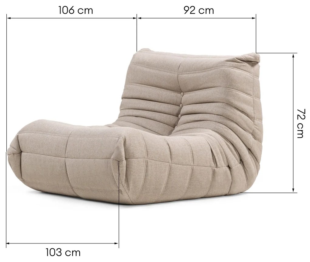 Designové křeslo Fugi béžovo-šedé