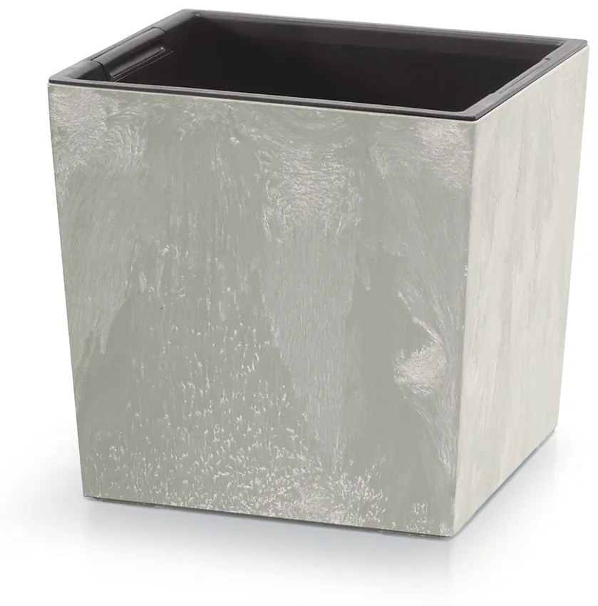 Kvetináč NURBI CUBE BETÓN EFEKT šedý