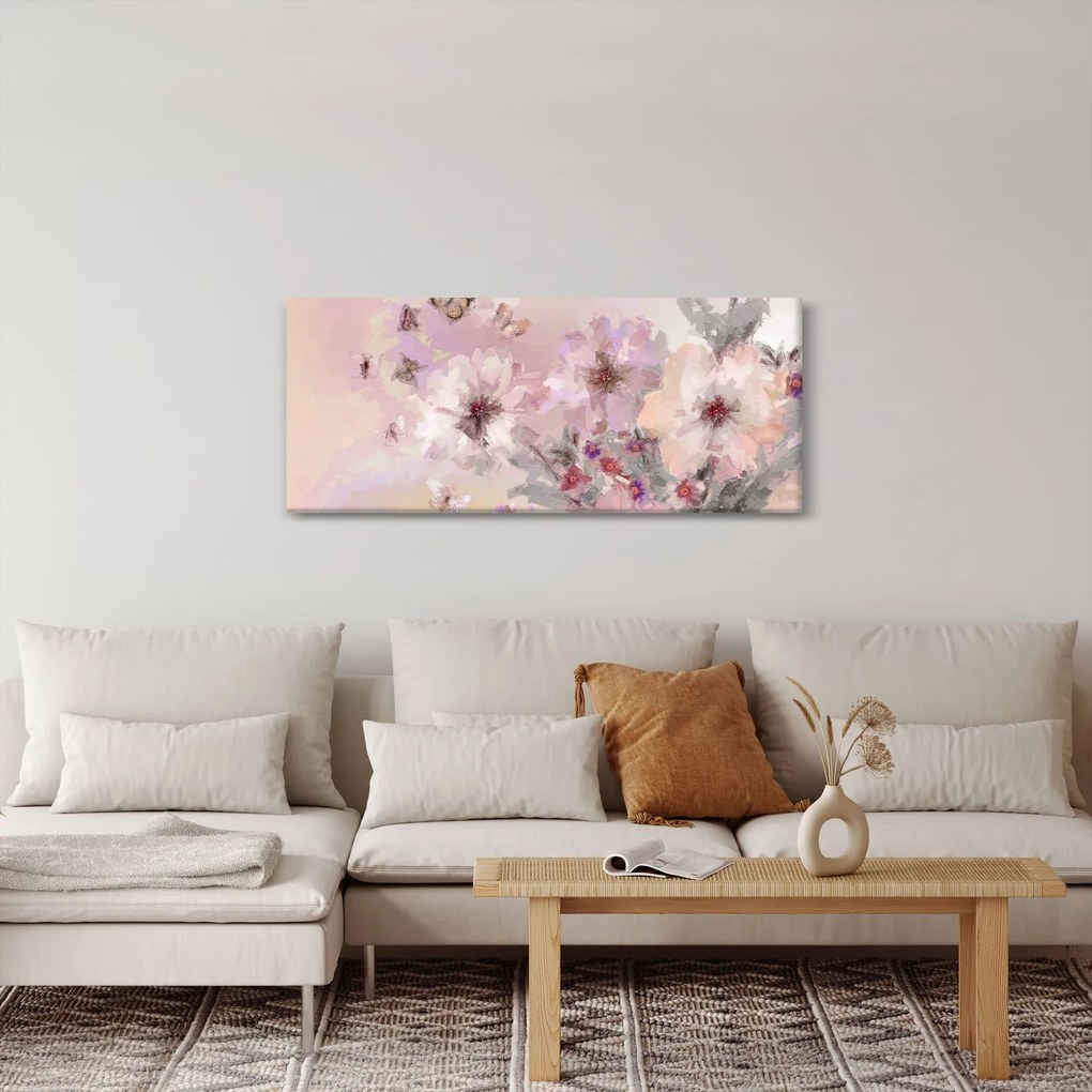 Obraz - Umelecká koláž s motýľmi (120x50 cm)