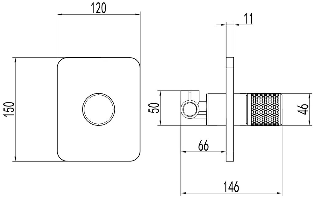 F-Design Ardesia, podomietková 1-výstupová vaňová/sprchová batéria, čierna matná-ružové zlato, FD1-ARD-7PA-25