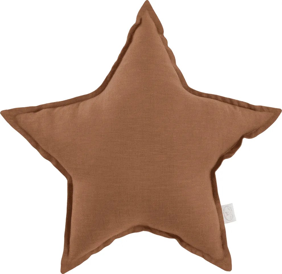 Ľanový vankúš hviezda čokoládová 50 cm