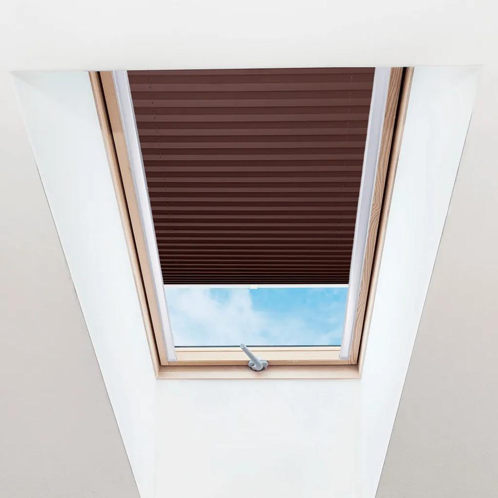 FOA Plisé roleta na strešné okná, Priesvitná, Čokoládová, P 007 , 60 x 120 cm