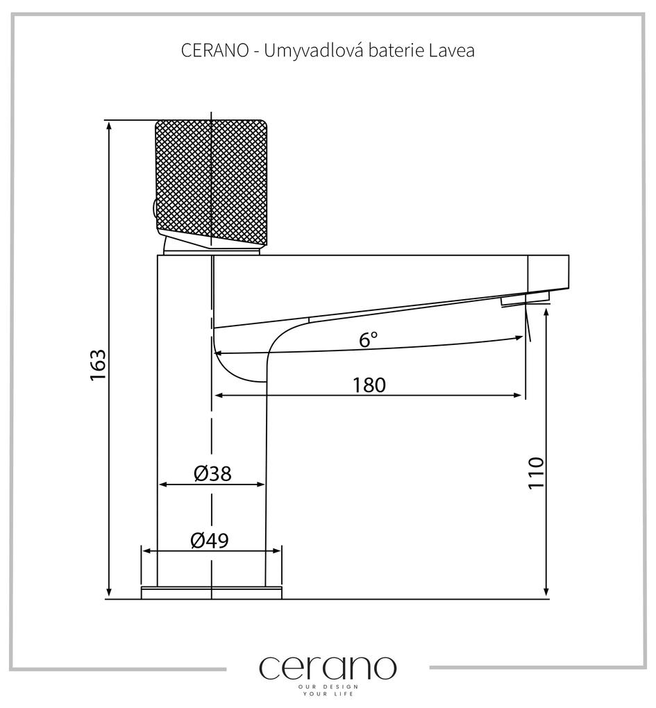 Cerano Lavea, umývadlová stojanková batéria h-163, chrómová, CER-CER-423577