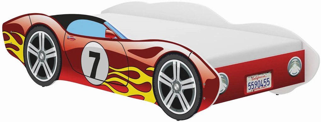 Posteľ červené auto s matracom