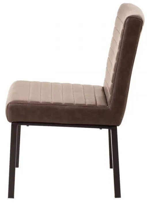 furniture-nabytek.cz - Čalúnená stolička Wingston z umelej kože, hnedá – 69×61×94 cm