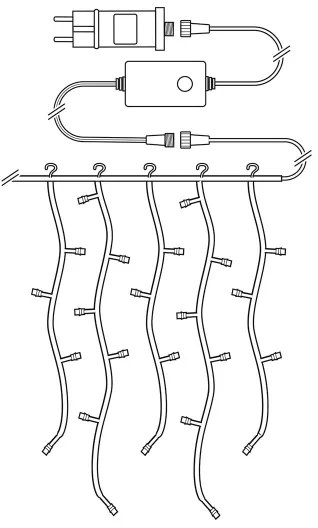 Nedis WIFILXC03W400 - LED Vianočný záves 400xLED/8 funkcií 11m IP65 Wi-Fi Tuya