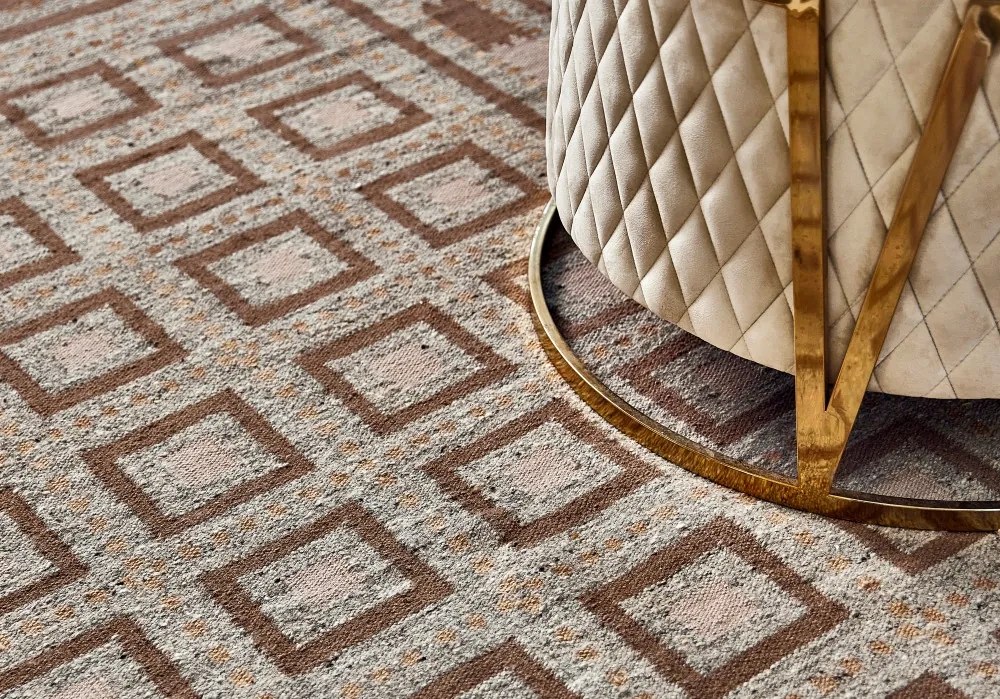 Ručne viazaný kusový koberec Guggenheim DESP P81 Brown Natural, 200x290, hnedá, chodba / predsieň, Diamond Carpets India