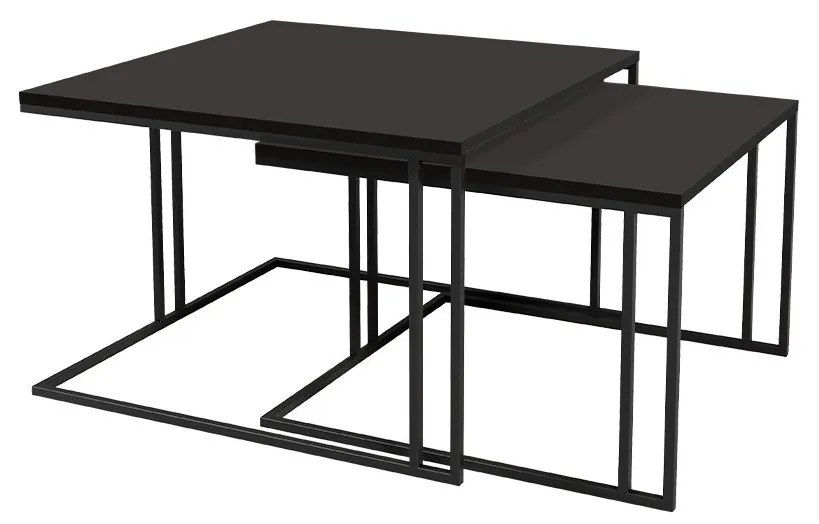 Set dvoch konferenčných stolíkov Froyw, Farba: Čierna/čierny molet