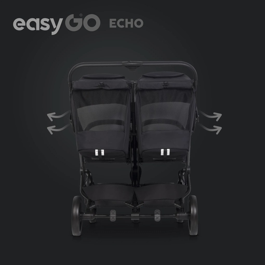 Súrodenecký kočík EasyGo Echo Ebony Black