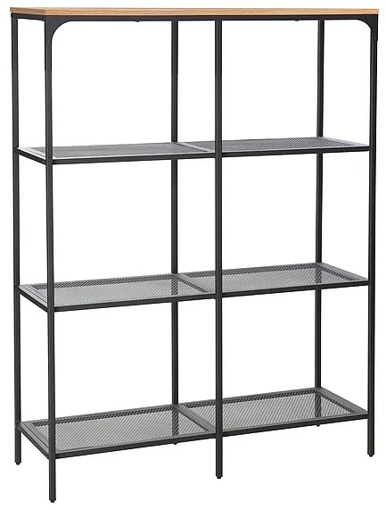 Kovový regál LEX A 100x36x136 cm čierny