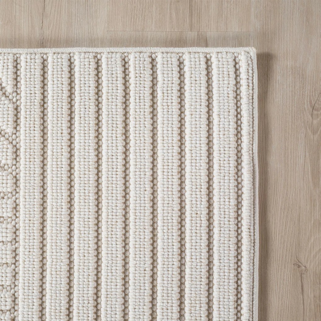 Ayyildiz, Kusový koberec Helix 2201 cream kruh, 160x160, biela, chodba / predsieň