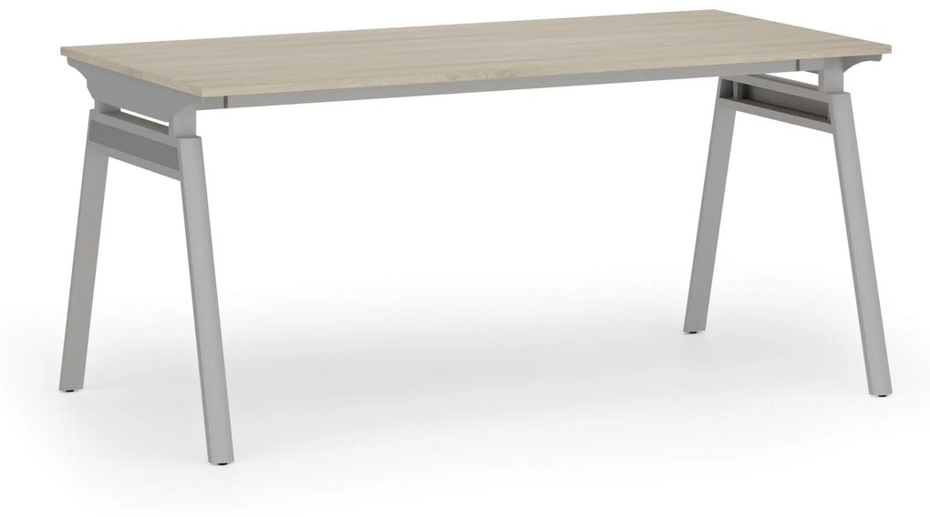 Kancelársky stôl PRIMO SIGMA, 1600 x 800 mm, sivá podnož, dub prírodný