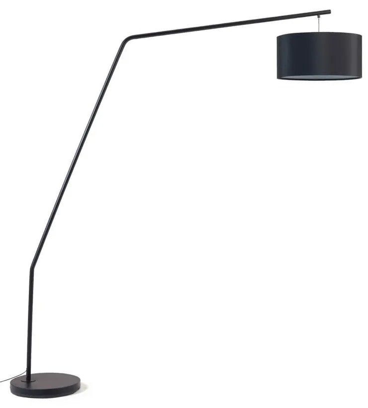 Čierna stojacia lampa s textilným tienidlom (výška 221,5 cm) Ciana – Kave Home