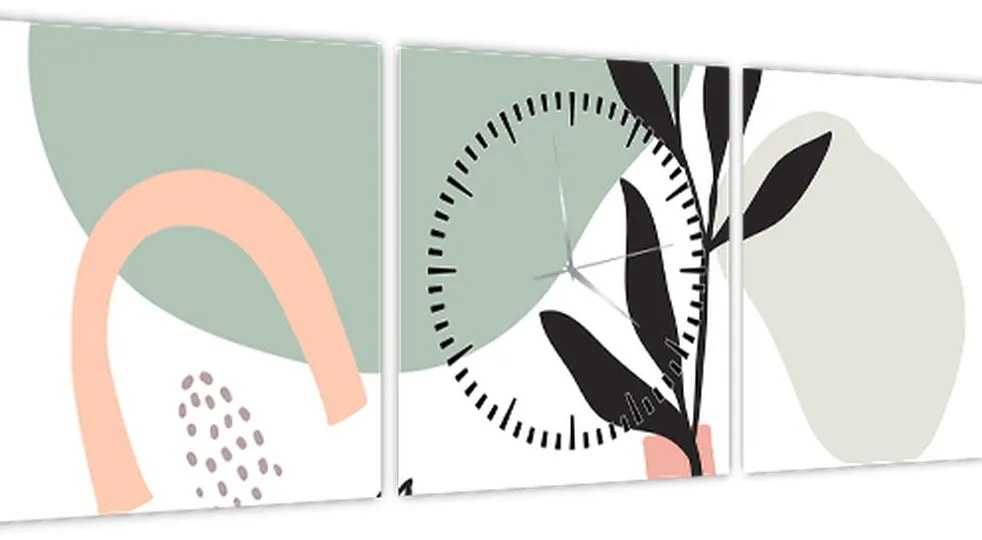 Obraz - Kvety vo váze N⁰3 (s hodinami) (90x30 cm)