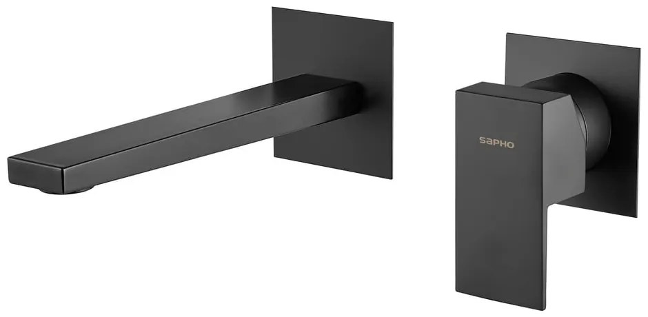 Matne čierna podomietková umývadlová batéria (1 výstup) Latus – Sapho