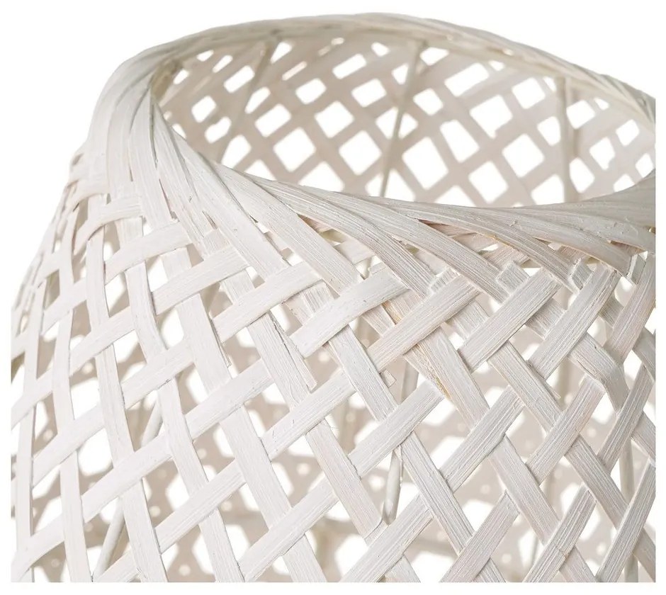 Biela bambusová stolová lampa s bambusovým tienidlom (výška 36 cm) – Casa Selección