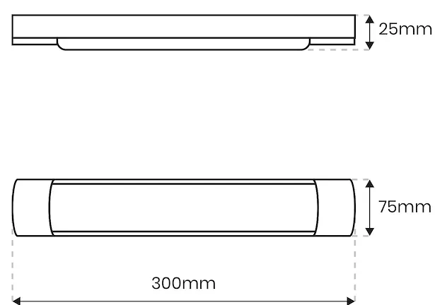 LED svietidlo Batten, 1x LED 9w, 4000k, w, (30 cm)