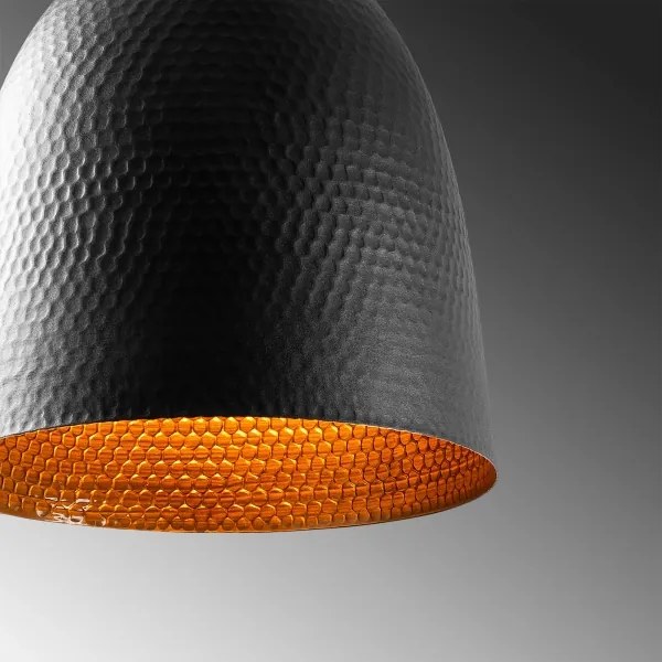 Luster na lanku TATTOO 1xE27/40W/230V, priemer 20 cm, čierny