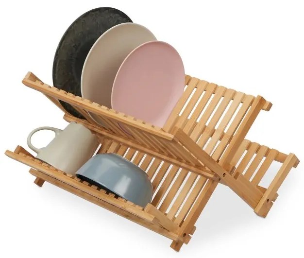 Skladací bambusový odkvapkávač na riad, RD45699