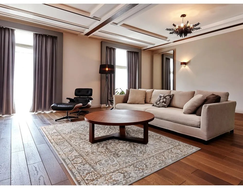 Sivo-béžový koberec 133x190 cm Sensi Idra – FD