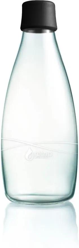 Čierna sklenená fľaša ReTap s doživotnou zárukou, 800 ml