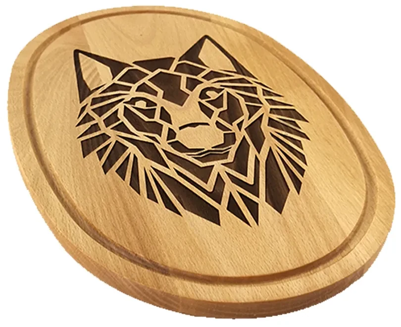 AMADEA Drevená servírovacia doska - podnos oválne vlk, masívne drevo, 38 cm