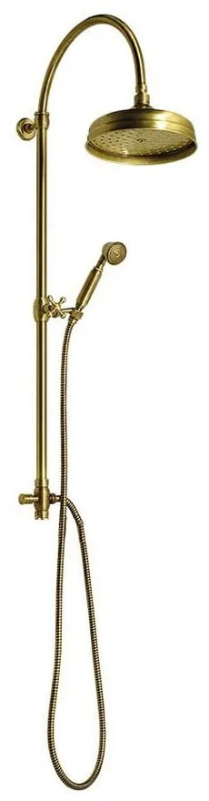Mosadzná sprchová súprava v bronzovej farbe s hlavovou sprchou a ručnou sprchou 142 cm Antea – Sapho
