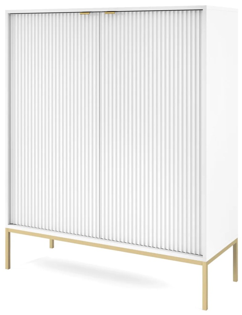 Komoda Nova 104 cm biela/zlatá