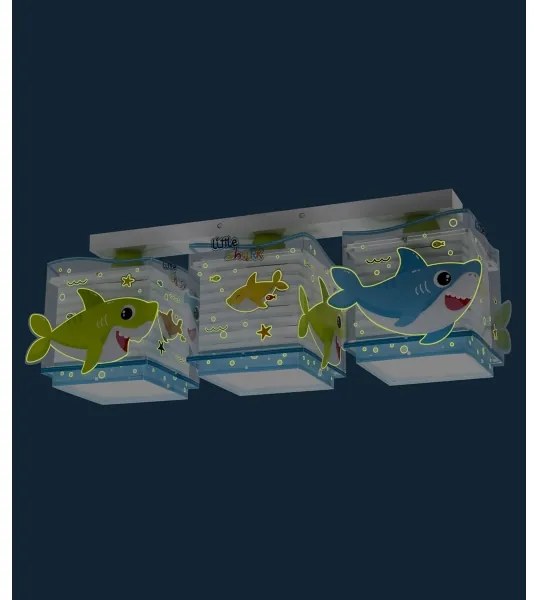 Dalber 63473 - Detské stropné svietidlo BABY SHARK 3xE27/60W/230V
