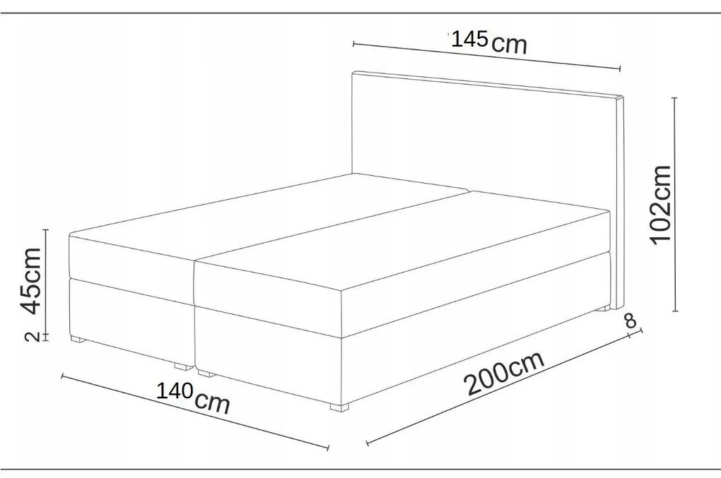Manželská posteľ Boxspring 140 cm Lilac Comfort (vzor + béžová) (s matracom a úložným priestorom). Vlastná spoľahlivá doprava až k Vám domov. 1056069