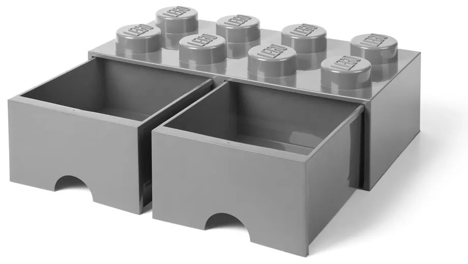 Sivý úložný box s dvoma zásuvkami LEGO®