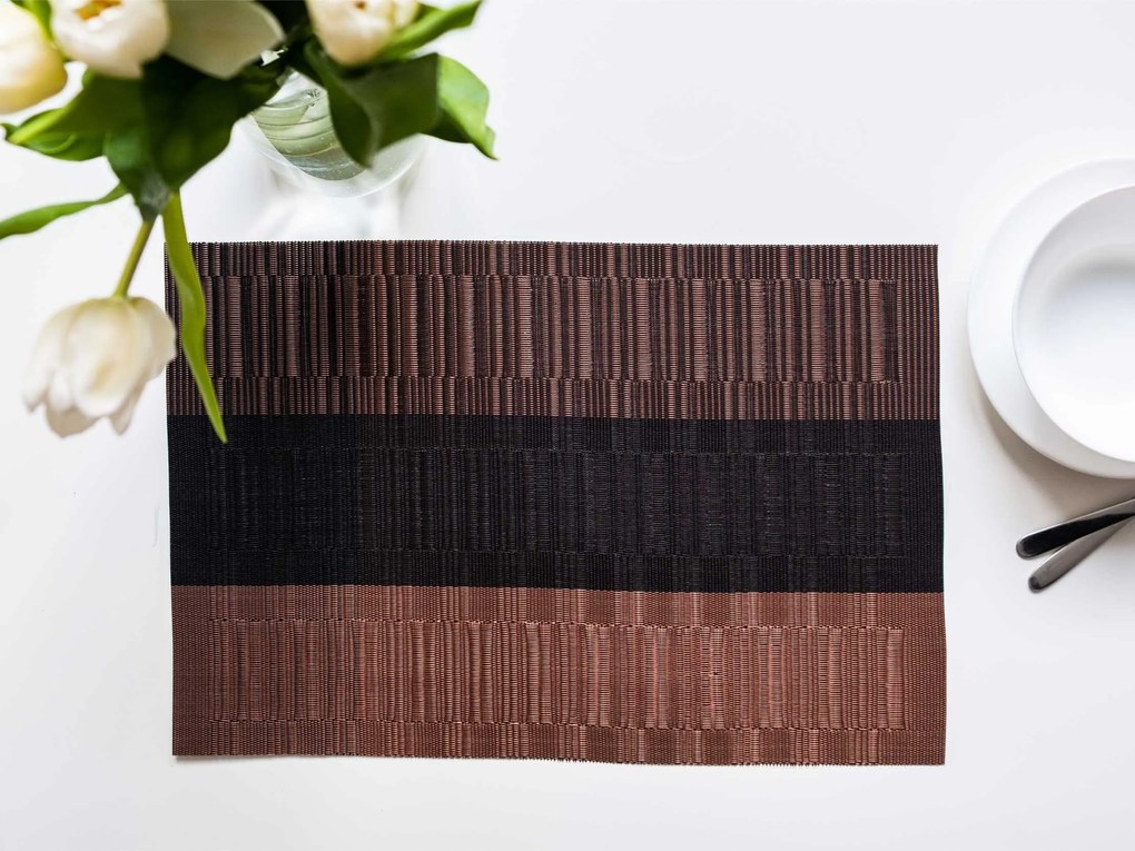 Prestieranie Deluxe 30 × 45 cm – Majda pruhy tmavohnedé