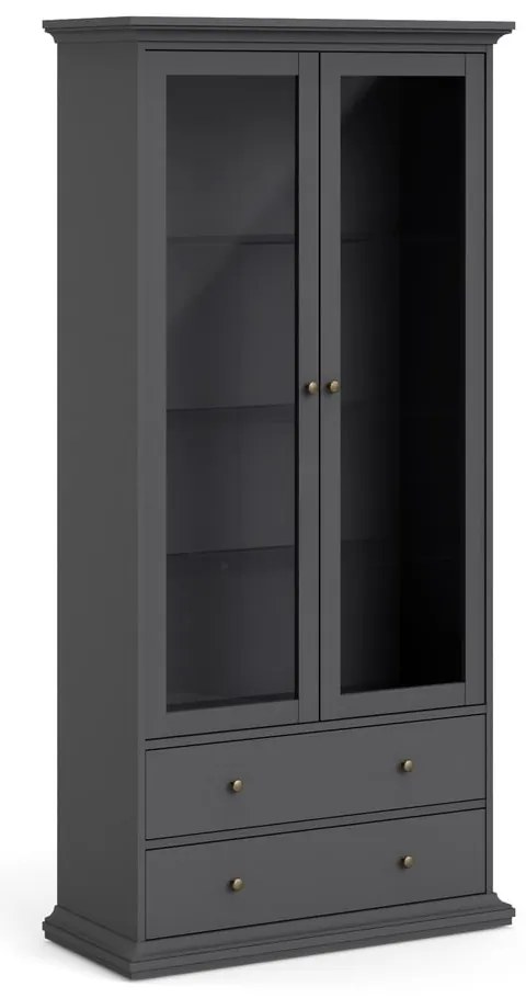 Sivá vitrína 96x201 cm Paris – Tvilum