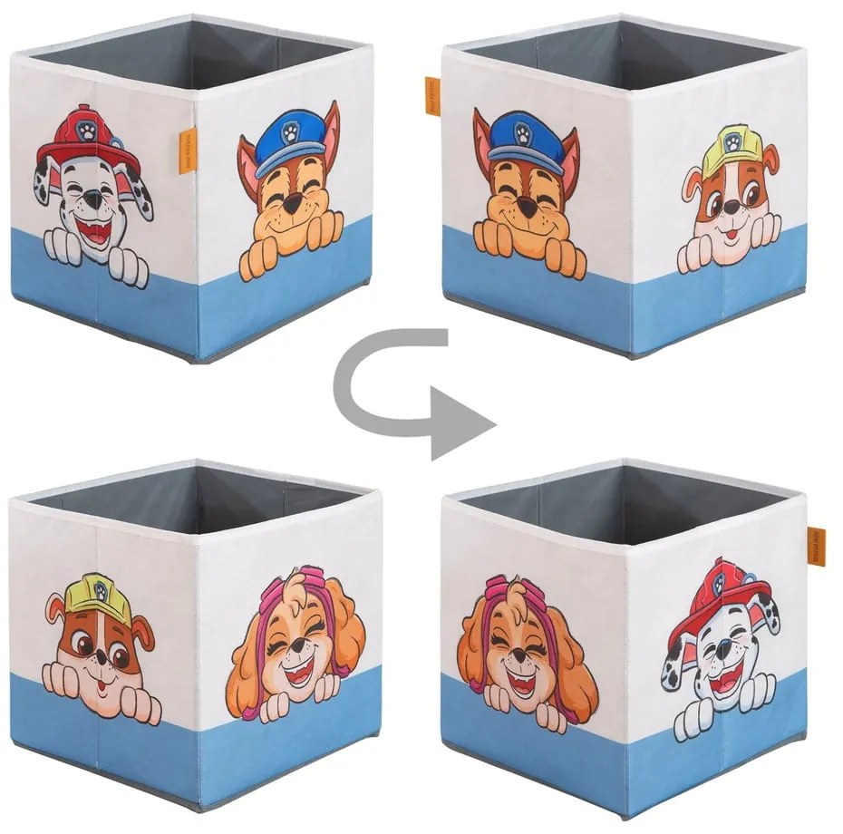 Látkové detské organizéry na hračky v súprava 2 ks 27x27x27 cm Paw Patrol – Roba