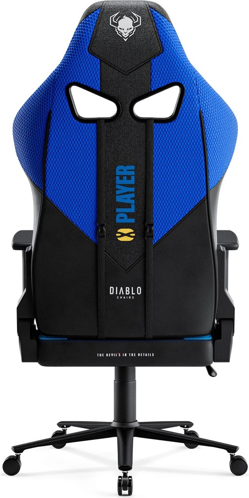 Herné kreslo s látkovým poťahom, veľkosť Normal Size, modrý-čierny: Diablo X-Player 2.0 Frost Black